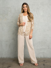 Eva USA 3483 Women's Chiffon and Lace Pant Set 3 Piece